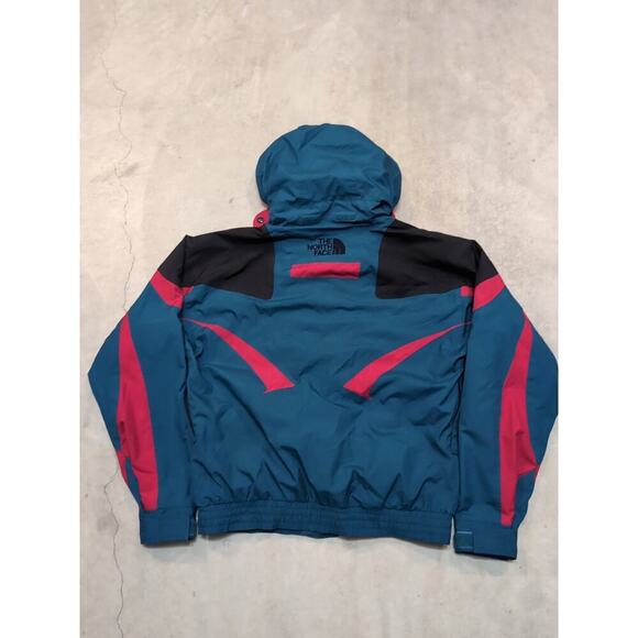 VTG 90s The North Face Ski Jacked Mens S Hooded Full Zip Green Red Black - Picture 8 of 10